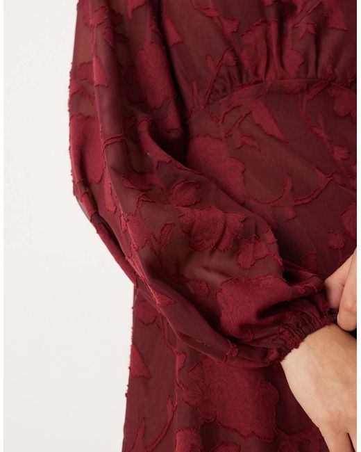 Lovedrobe Red Long Sleeve Keyhole Back Midaxi Dress