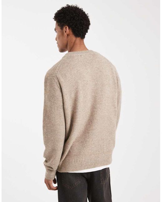 Only & Sons Natural Brushed Knit V Neck Jumper for men