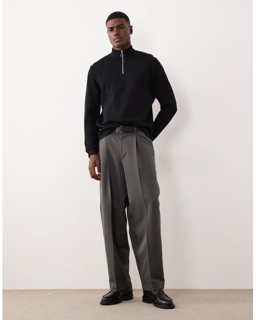 Sweat à col zippé ASOS pour homme en coloris Black