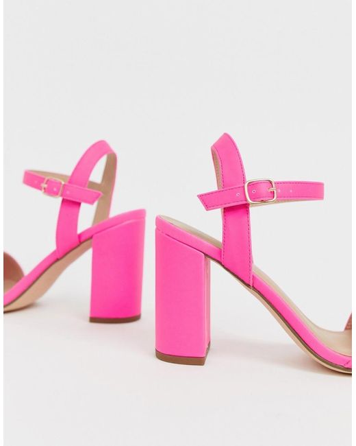 pink block heel sandals