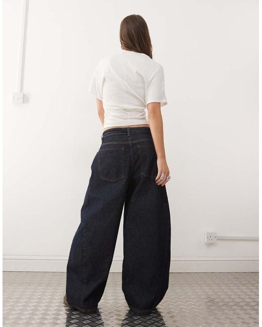 Reclaimed Vintage White Denim baggy Wide Jean With Tie Detail Co-ord