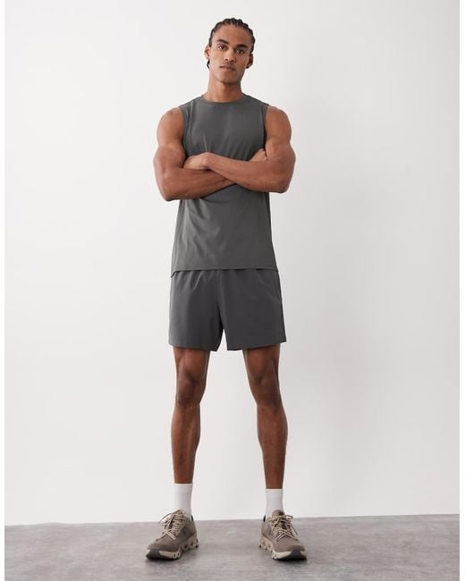 4505 Gray Icon Quick Dry Mesh Training Tank Top for men