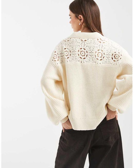 Levi's Natural Crochet Polo Jumper