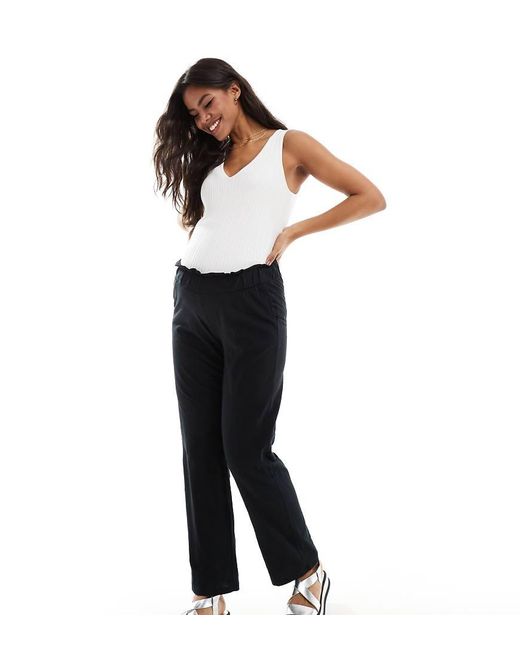 Mama.licious Blue Mamalicious Maternity Under The Bump Lightweight Summer Wide Leg Pants