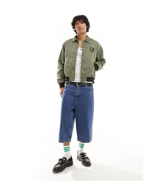 Guess Originals – jacke aus khaki nylon mit wappen-logo in Green für Herren