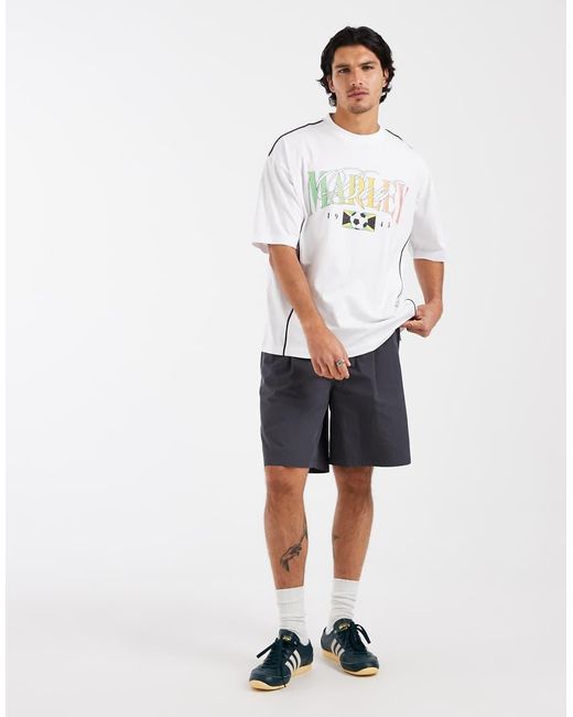 ASOS White Oversized Tee With Bob Marley Print