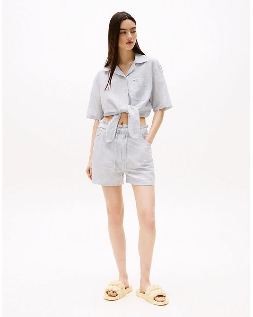 Tommy Hilfiger Blue – shorts aus baumwoll-leinen
