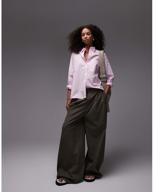 Mango Purple – gestreifte oversize-hemdbluse