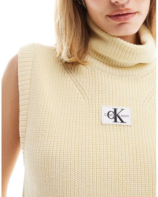 Calvin Klein White Woven Label Sweater Vest