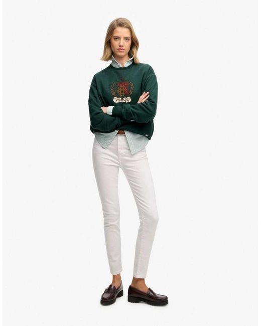 Superdry Green Crest Loose Crew