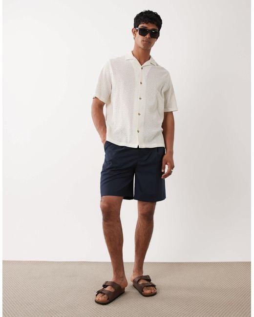 SELECTED White Wool Blend Shorts for men