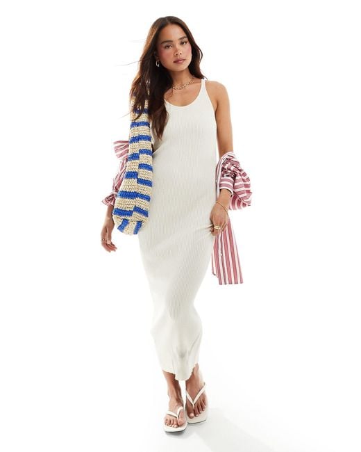Vero Moda White Aware Fine Knit Tank Dress