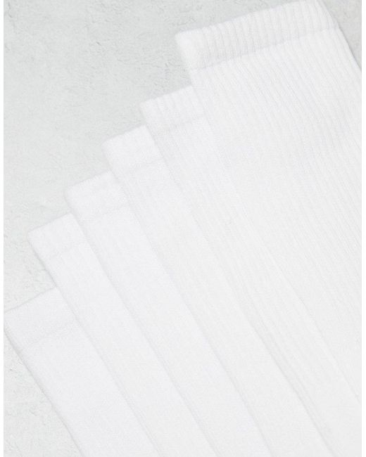 Jack & Jones White 3 Pack Tennis Sock for men