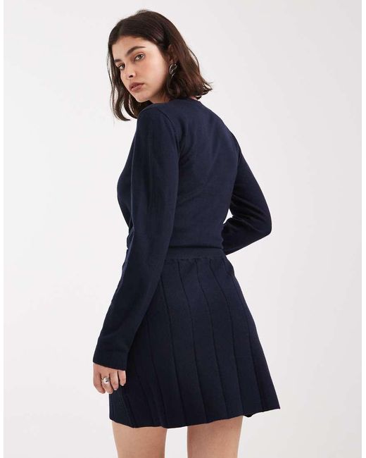 Object Blue Fine Gauge Knit Mini Skirt
