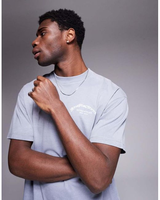 Good For Nothing Gray T-shirt With Butterfly Back Print for men