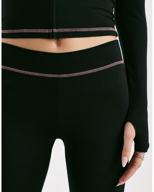 I.AM.GIA Black Blare Logo Back Print Contrast Stitch Track Pants