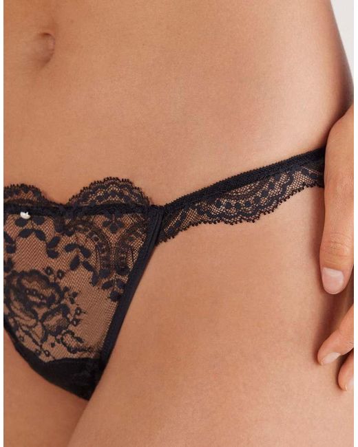 Intimissimi Brown La Vie En Rose Thong With Side Straps