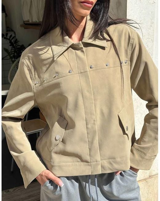 Labelrail Metallic X Barbara Ines Faux Suede Relaxed Jacket