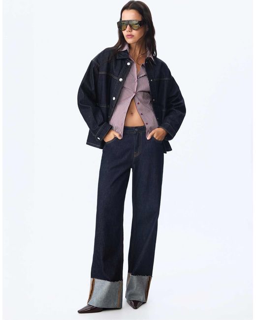 Stradivarius Purple – figurbetontes basic-hemd