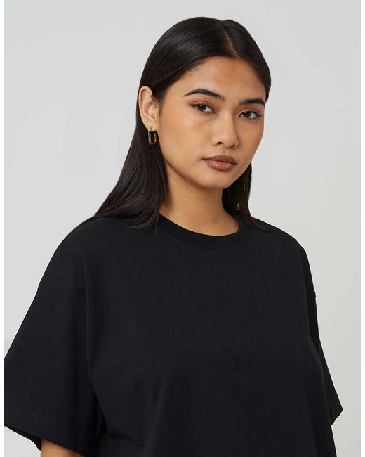 Brave Soul Black Boxy Oversized Short Sleeve T-Shirt