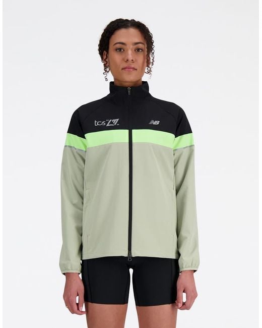 New Balance Green London Edition Marathon Jacket In Black Polywoven
