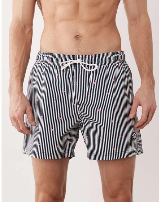Jack & Jones Blue Flamingo Print Swim Shorts for men