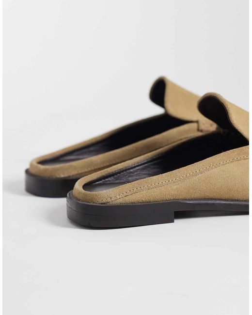 ASOS White Wide Fit Mystique Premium Loafer Mules