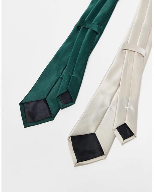 ASOS White 2 Pack Tie for men