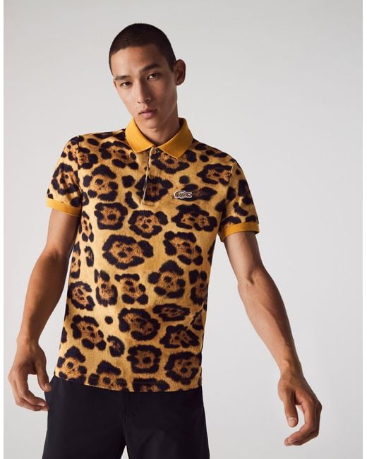 Lacoste Multicolor X National Geographic Leopard Print Polo for men