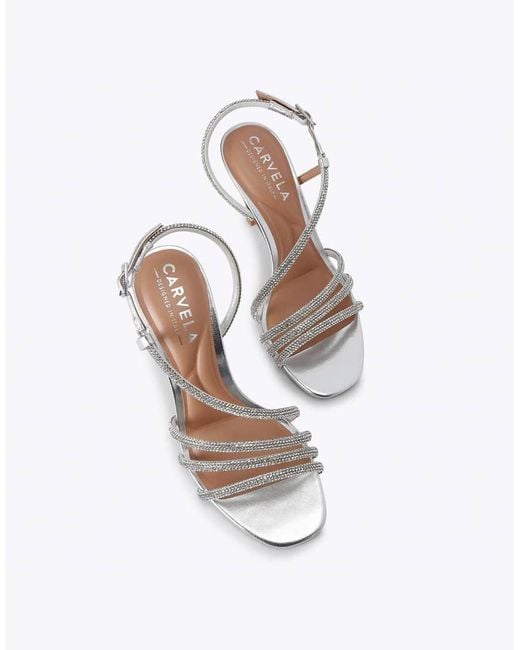 Carvela Kurt Geiger White Paparazza Jewel Heel Heeled Sandals