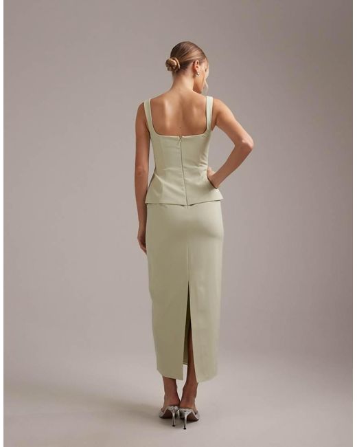 ASOS Natural Structured Square Neck Bridesmaids Dress