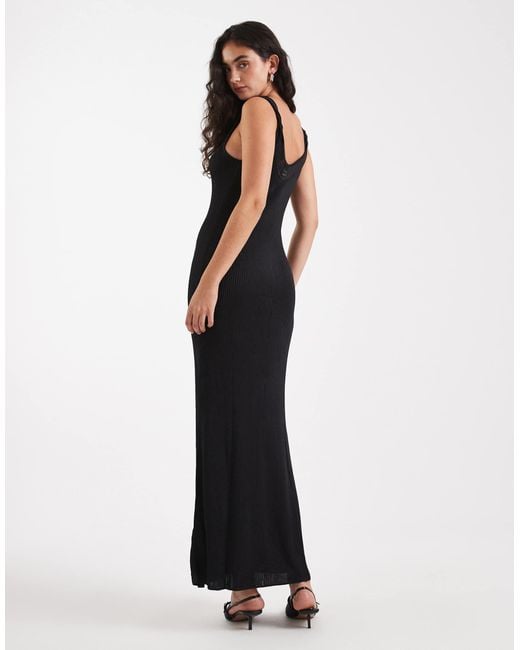 Calvin Klein Black Fine Knit Maxi Dress