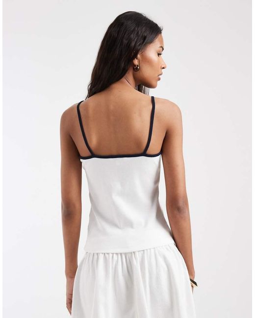Tommy Hilfiger White Bade Logo Slim Fit Strappy Vest