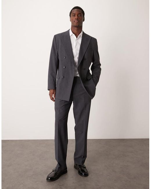 SELECTED Gray Wide Leg Suit Trouser for men