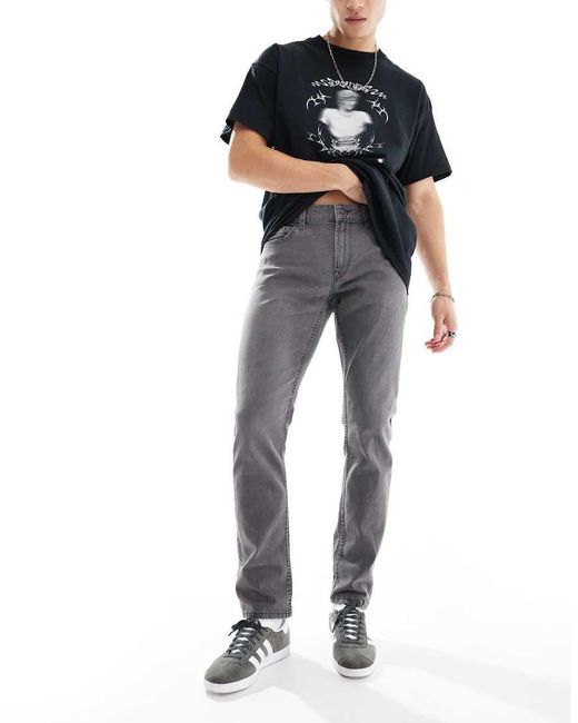 Only & Sons Gray Loom Slim Fit Jeans for men