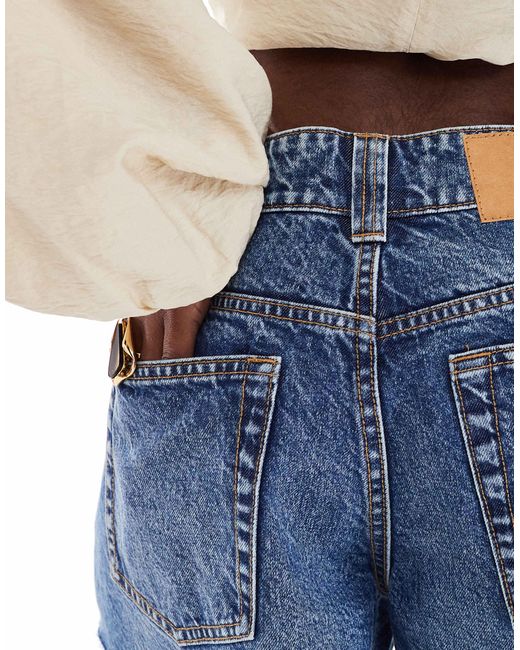 Short décontracté en jean - moyen délavé ASOS en coloris Blue