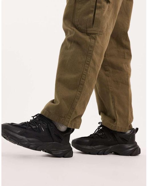 ASOS Black Chunky Sole Sneakers for men