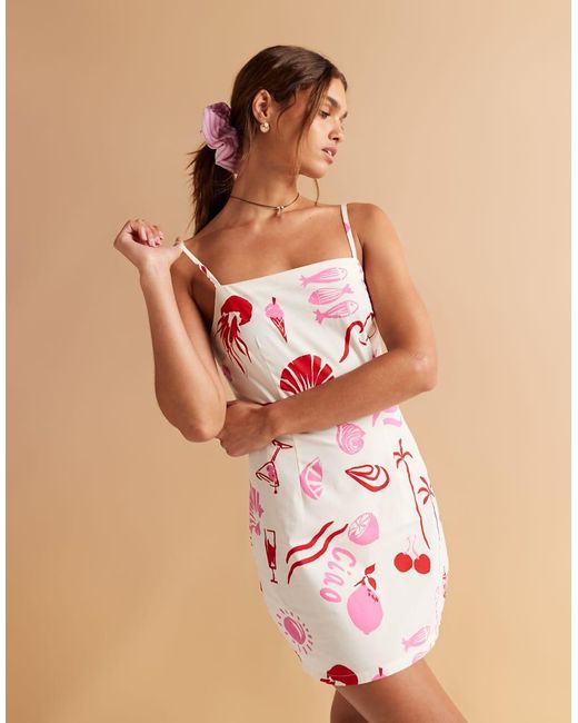 ASOS Pink Poplin Cami Mini Dress Co-Ord