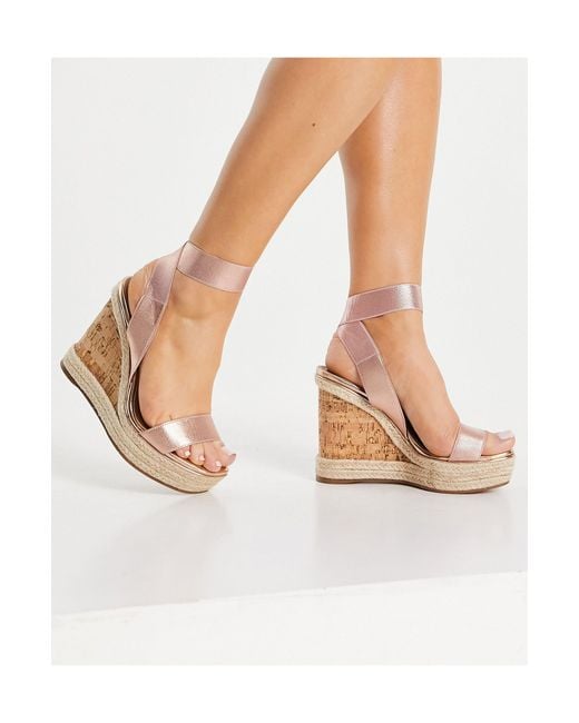 Tiffany sandales compens es talon en li ge or rose ASOS en