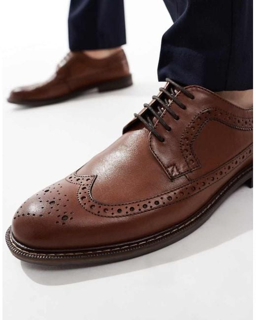 ASOS Blue Lace Up Brogue Shoes for men