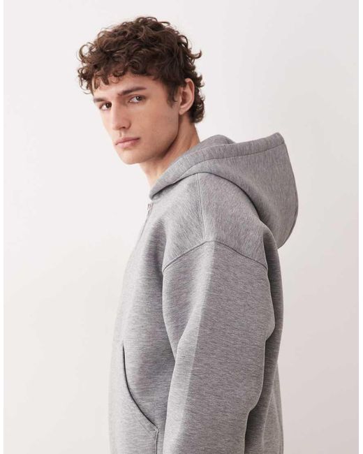 Weekday Gray Simon Zip Through Hoodie for men