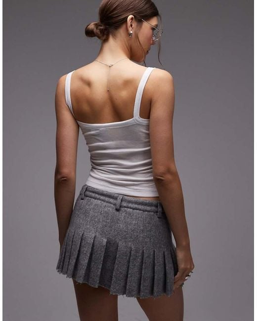 emory park Gray Felted Pocket Detail Mini Skirt