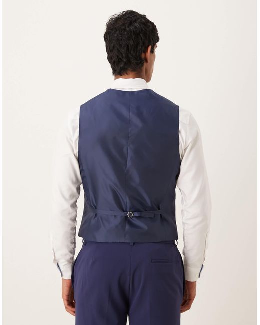 ASOS Blue Skinny Stretch Suit Waistcoat for men