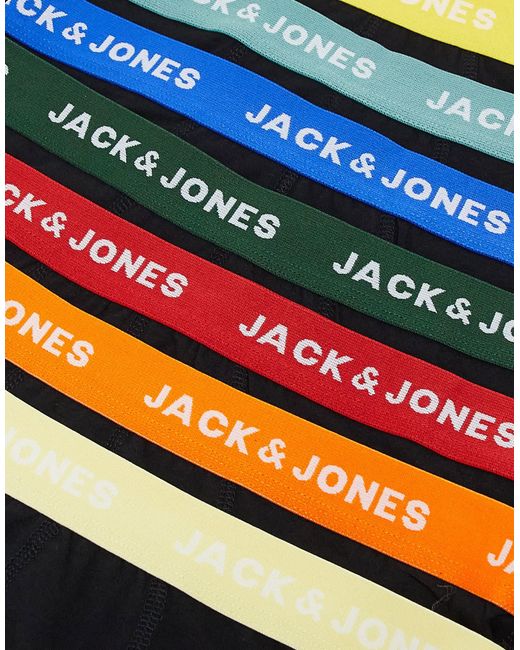 Jack & Jones Black 7 Pack Trunks for men