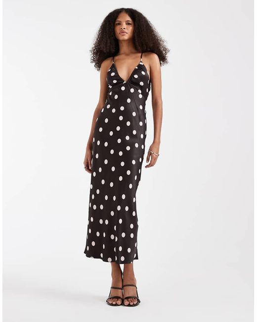 & Other Stories Black Strappy Midi Dress With Cut Out Back Detail
