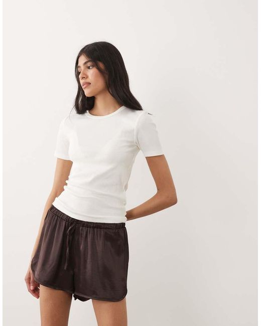 ASOS Natural Satin Micro Runner Short
