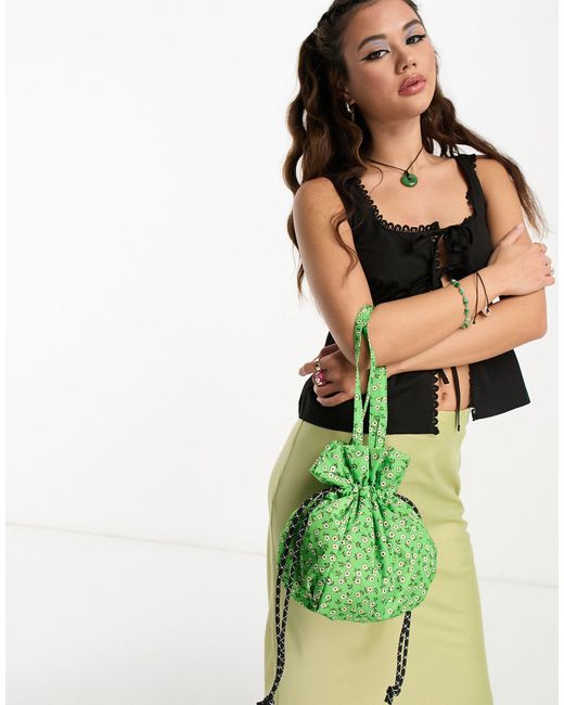 Damson Madder Green – exklusive handtasche mit kordelzug