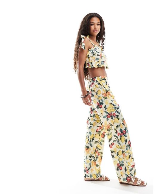 Vero Moda Metallic High Waisted Wide Leg Trouser Co-ord