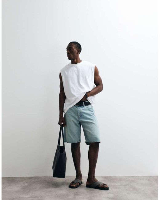 ASOS White Oversized Tank With Celestial Spine Print for men