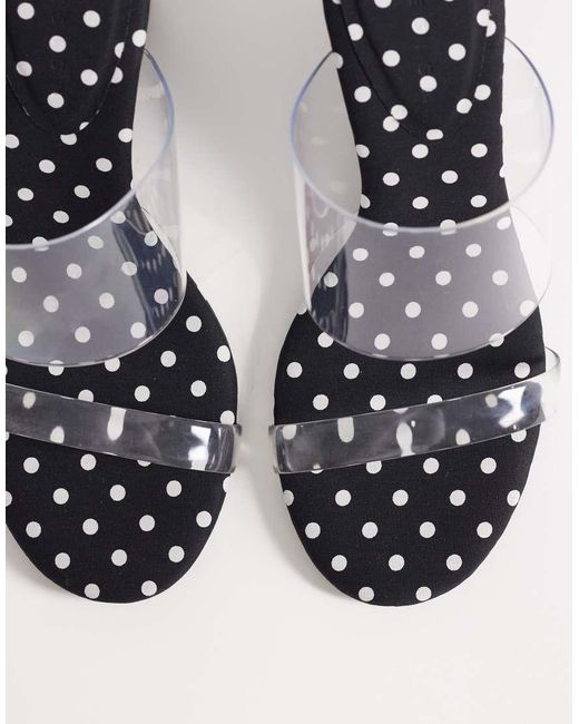 ASOS White Hennie Double Strap Mid Heeled Wedges